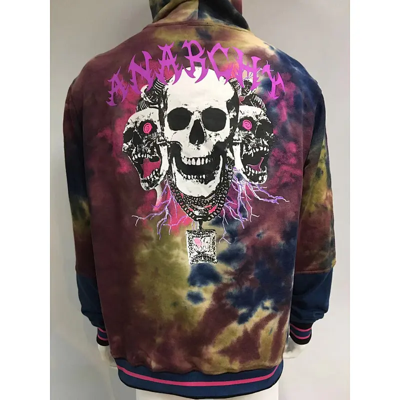Men's  high quality hoodie in full silk printing and rubber printing