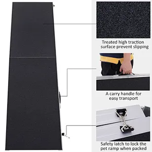 96” Portable Bi-Fold Folding Pet Ramp for Large Dogs Car Truck SUV