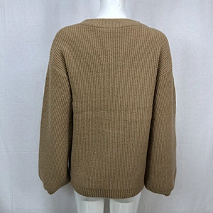 70%Acrylic 23% nylon 7% spandex knitwear pocket solid color thick women ladies sweater
