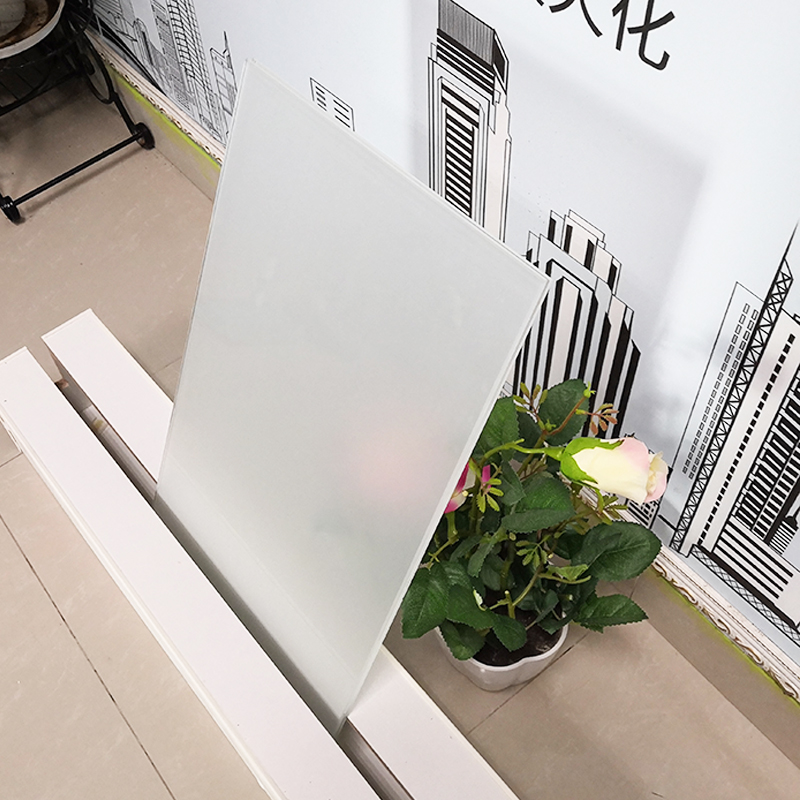 Chemical acid etched frosted tempered privacy translucent glass