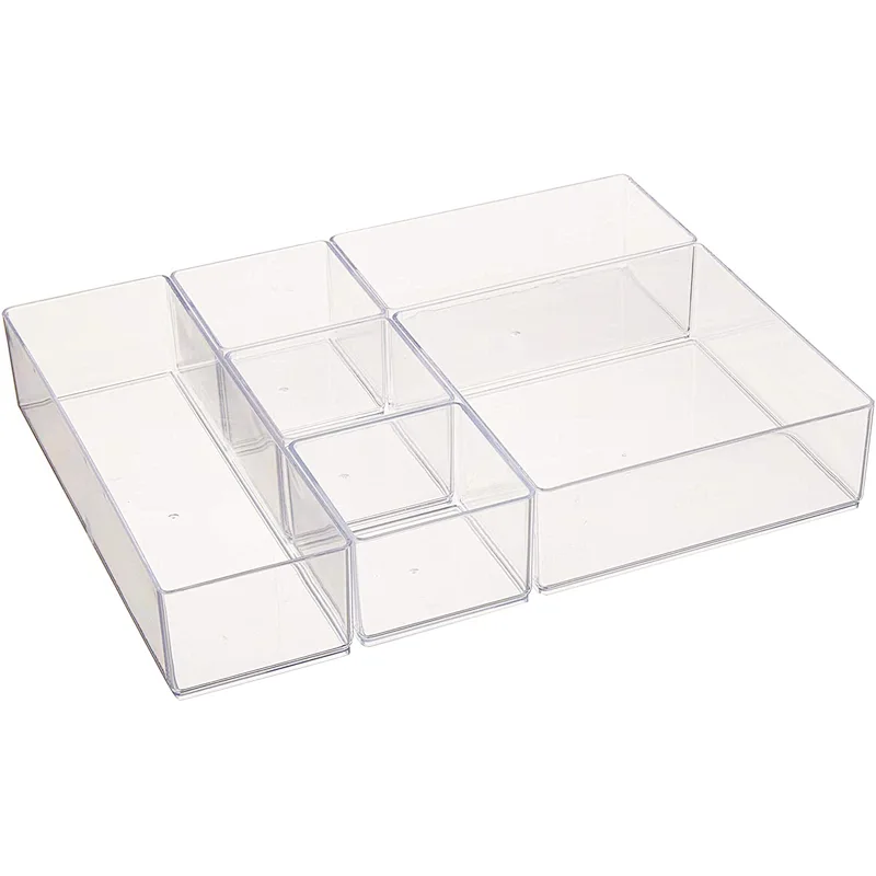 Stackable Clear Tabletap Drawer Organizer Set