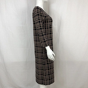Viscose polyester spring elegant knitting dress long plaid sweater dress