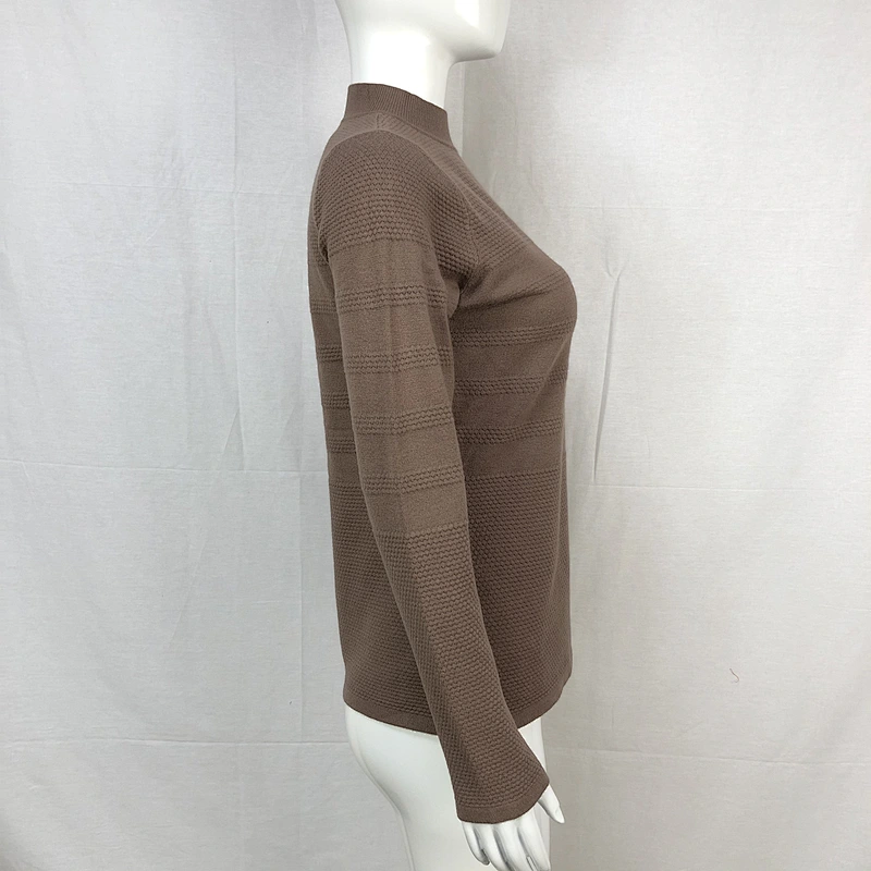 68%viscose 32%nylon 12GG women sweater casual basic clothes thin knitwear