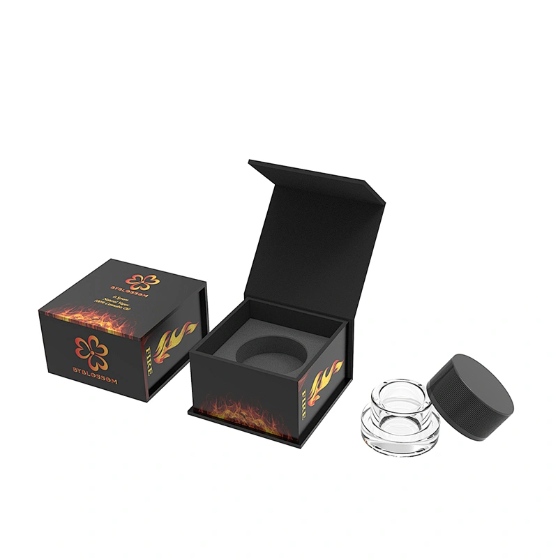 Luxury concentrate wax container glass bottle jar packaging paper boxes with foam insert