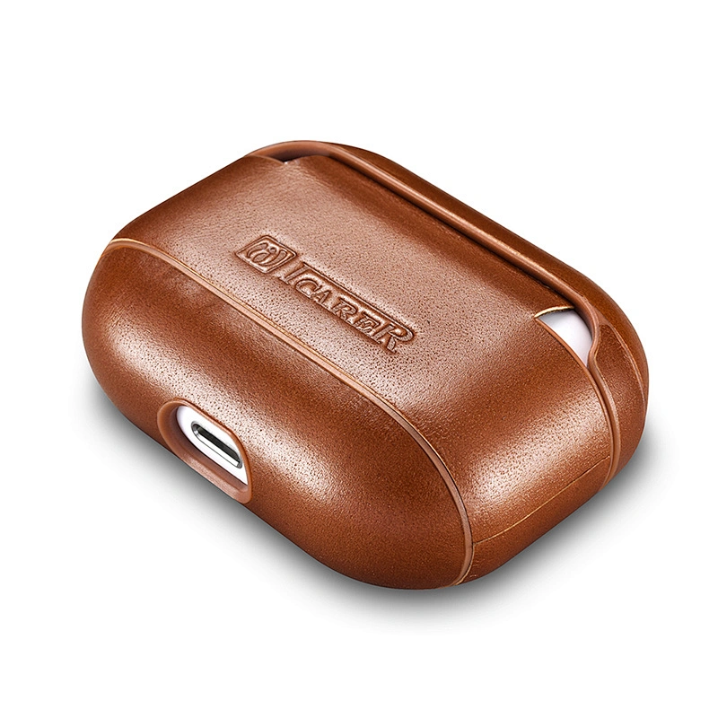 Full Protective Wireless Charging Cover Earphone Accessories Real Leather Case for Airpods 3 Pro