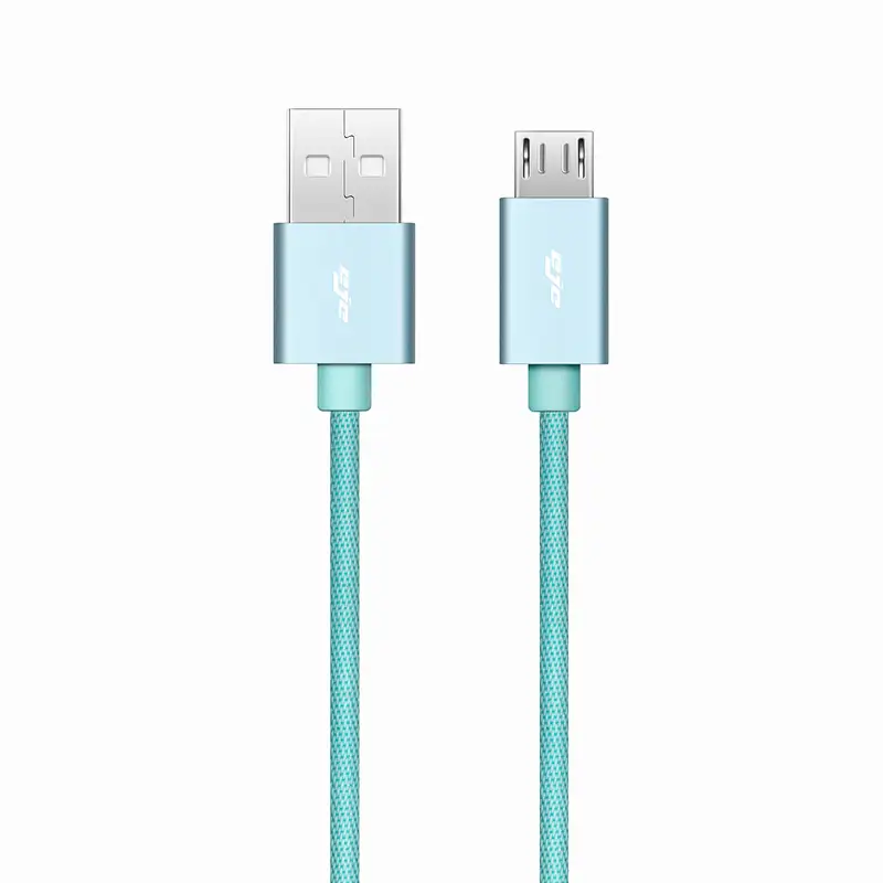USB2.0 A to Micro braiding sky blue color