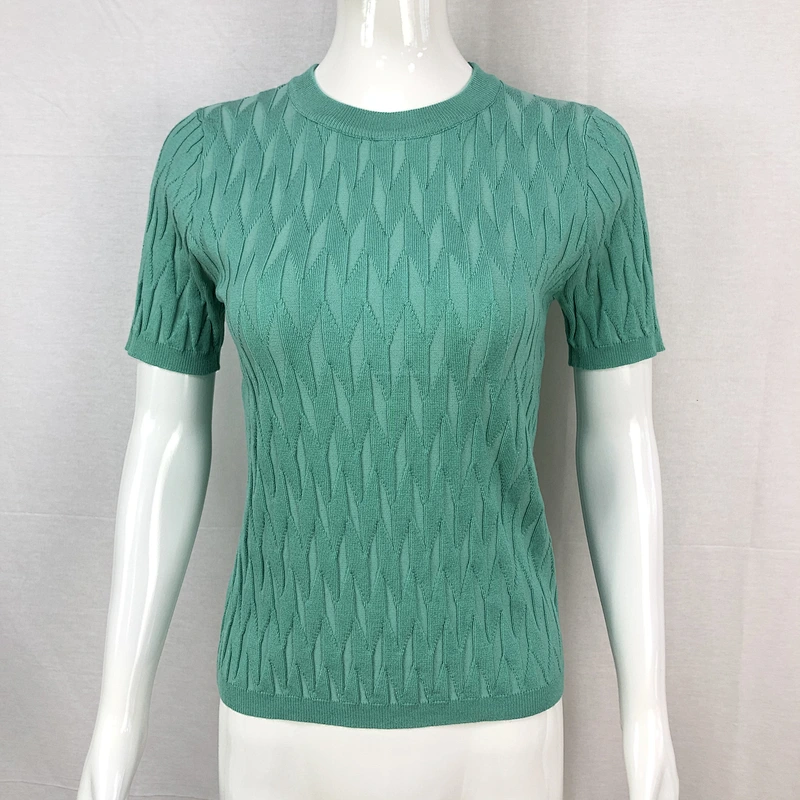 Summer 70%viscose30%nylon knitting sweater t-shirt casaul fashion women girl knitwear