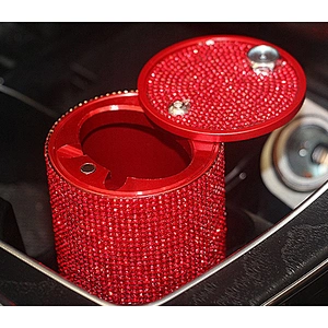 custom luxury crystal rhinestones portable bling car accessories diamond car ashtray
