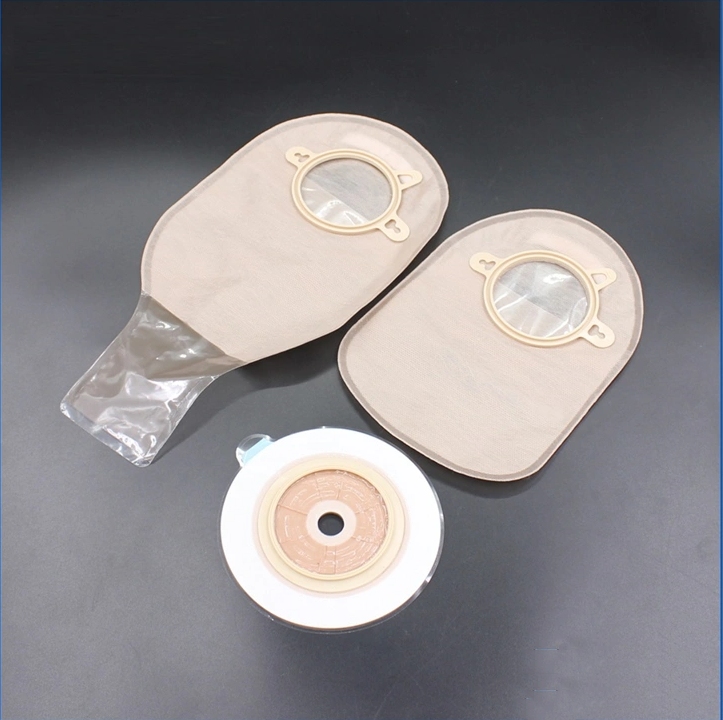 One piece open type colostomy bag ostomy bag with clip