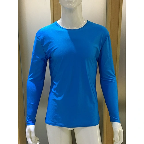 Men's long sleeves solid polyester spandex gym traing top