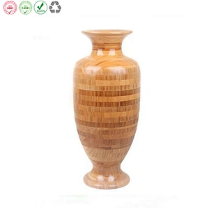 Hand carved bamboo vase