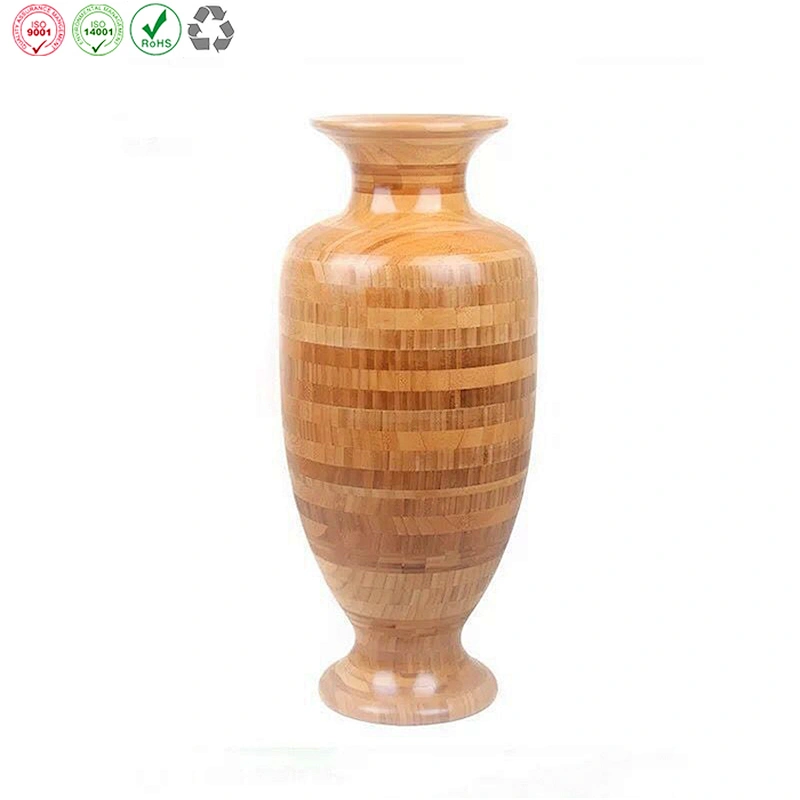 Hand carved bamboo vase