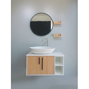 SM1905-60 600*460mm white and wooden bathroom cabinet