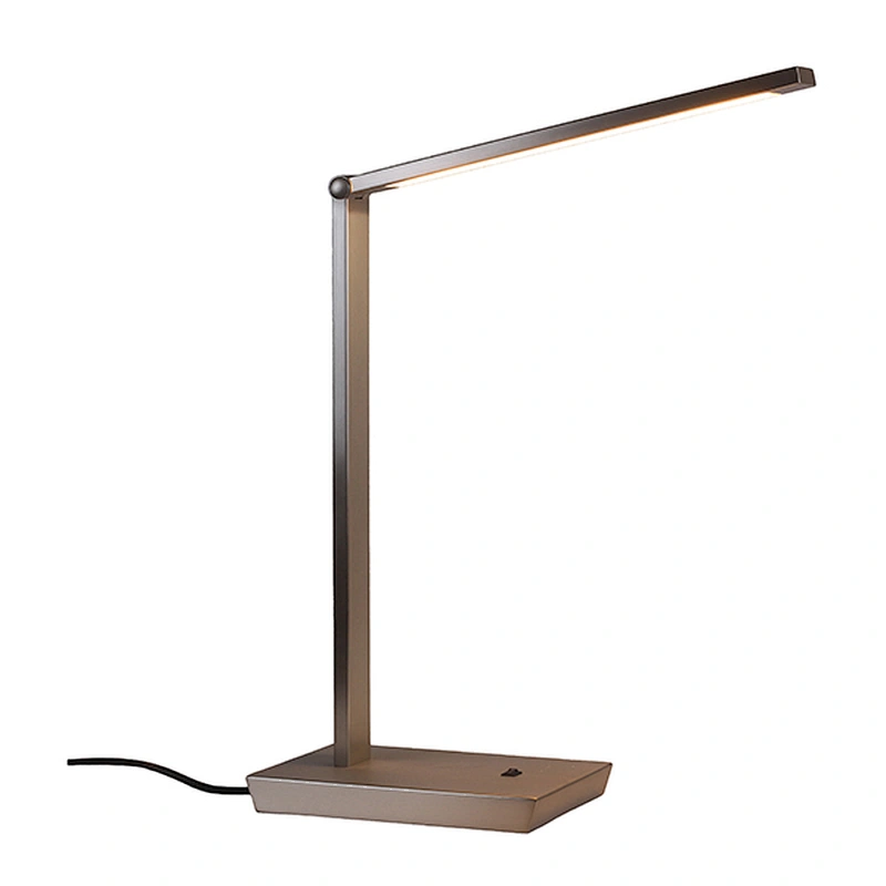 Brushed nickel LED table lamp