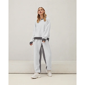 Women's terry fabric sports screw collar shirt with pants set