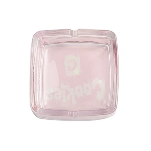 Hot sale glass square biscuit 95mm ashtray custom logo ashtray