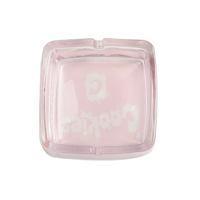 Hot sale glass square biscuit 95mm ashtray custom logo ashtray