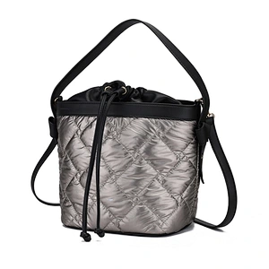 Quality nylon Women handbag Fashion Design quilted lightweight ladies pu tote bags