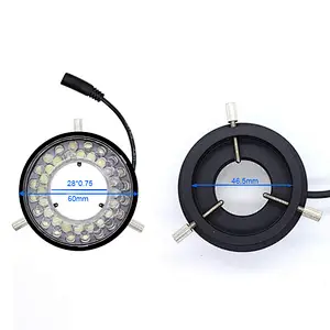 Lampu Cincin LED, 40 LED, Pasang Dia.46.6mm, Untuk Mikroskop Zum Mono