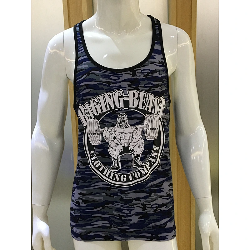Men's high elastic sublimation printing sports gym  tank top