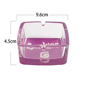Hot sale glass square biscuit 95mm ashtray custom logo ashtray