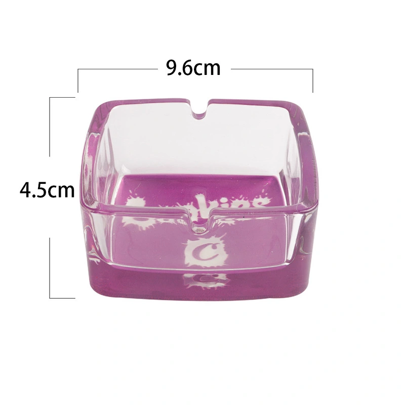 Hot sale glass square biscuit 95mm ashtray custom logo ashtray