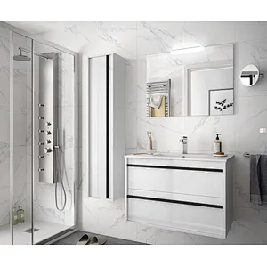 London 01 1200*460mm double basin white bathroom cabinet