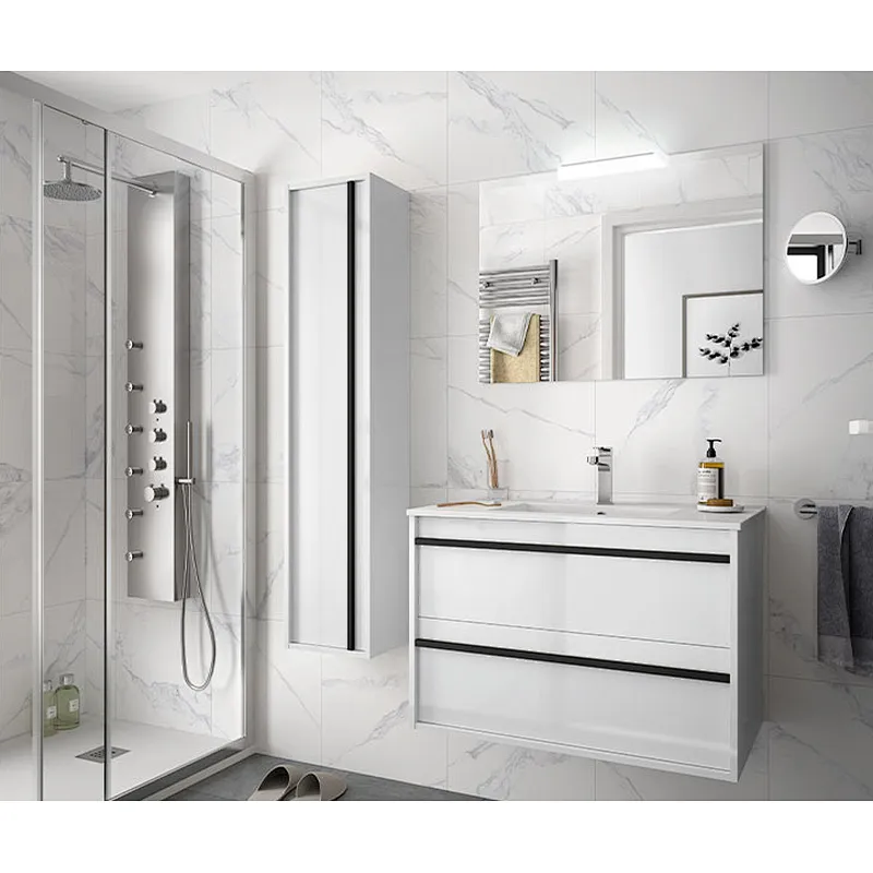London 01 1200*460mm double basin white bathroom cabinet