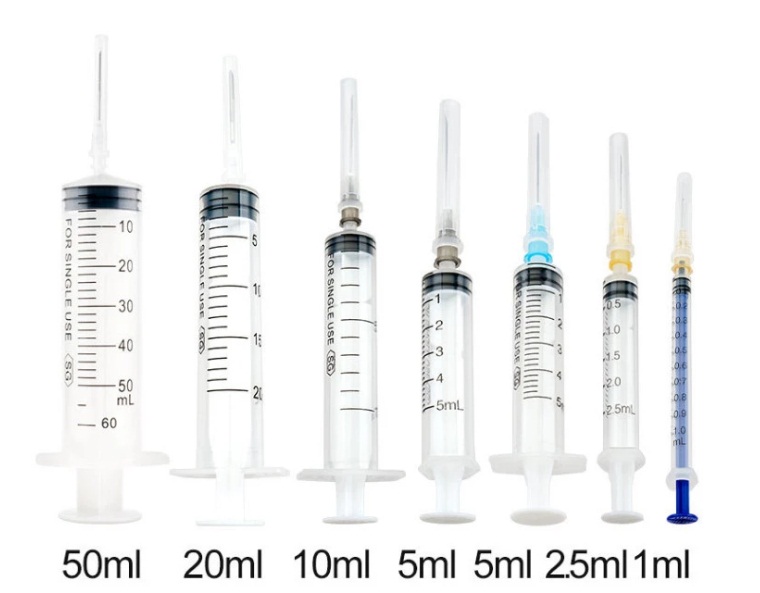 disposable different sizes 3ml 10ml 20ml safety syringe with needle