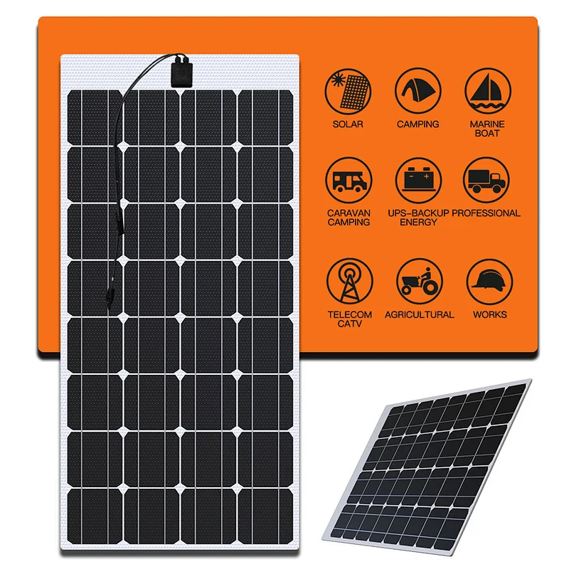 96W Flexsible Solar Panel For Bus Shed / Car / Ship / House Roof Solar Energy System