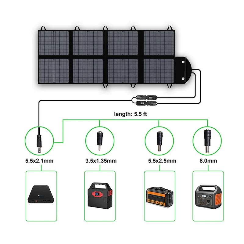 100W Fabric foldable Waterproof Solar Panel Charger for Outdoors