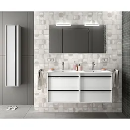 London 01 1200*460mm double basin white bathroom cabinet