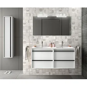 London 01 1200*460mm double basin white bathroom cabinet