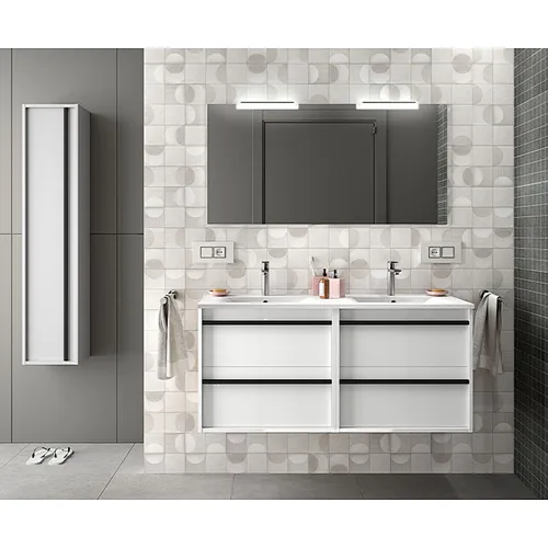 London 01 1200*460mm double basin white bathroom cabinet