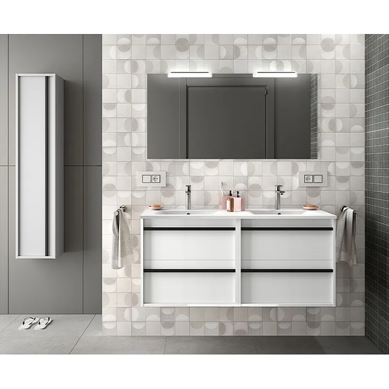 London 01 1200*460mm double basin white bathroom cabinet