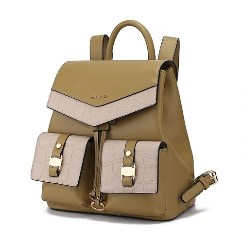 Fashionable Joker Solid Color High Quality Leather Women Backpack