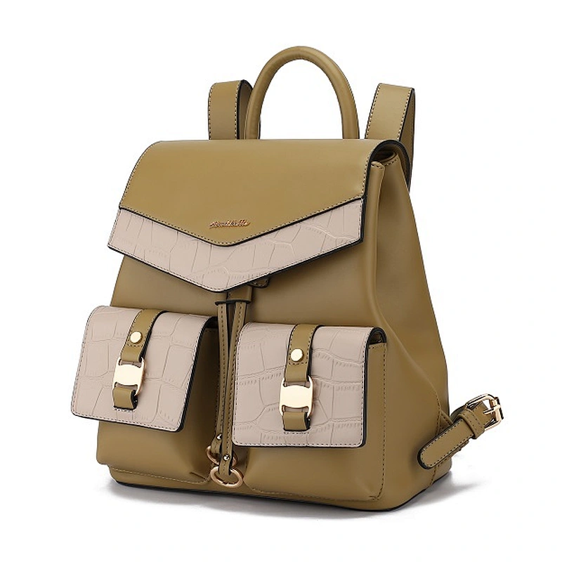 Fashionable Joker Solid Color High Quality Leather Women Backpack