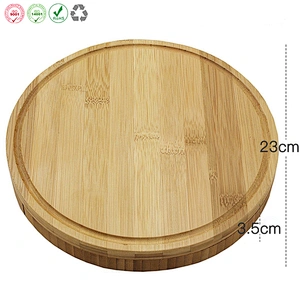 Round Bamboo Cheese Chopping Board Set