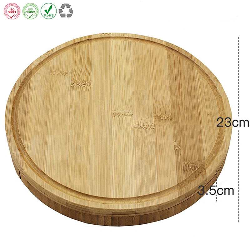Round Bamboo Cheese Chopping Board Set