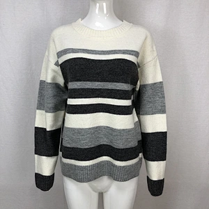 Acrylic spandex ladies knitwear striped winter sweaters for women