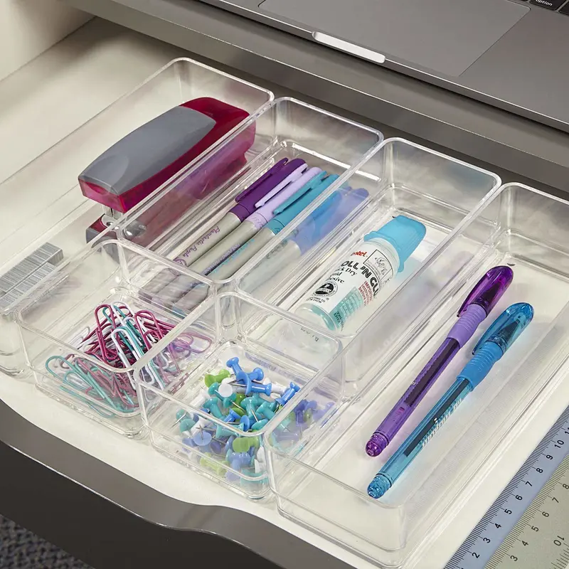 Clear Desk Drawer Organizers Trays