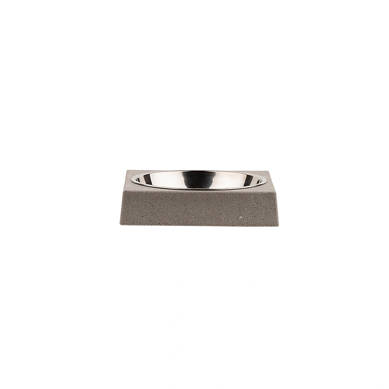 Square pet pot with stainless bowl--L
