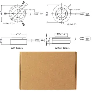 Lampu Cincin LED, 40 LED, Pasang Dia.46.6mm, Untuk Mikroskop Zum Mono