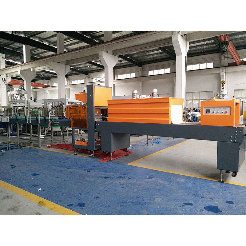 Straight line shrink packaging machine