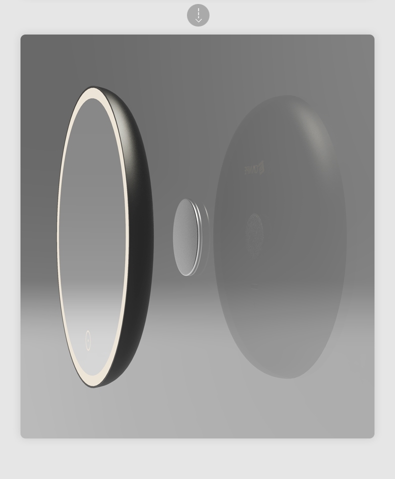 Custom Housing-color Round LED Bathroom Mirror Type C Charging Magnetic Detachable Mirror HCL-049