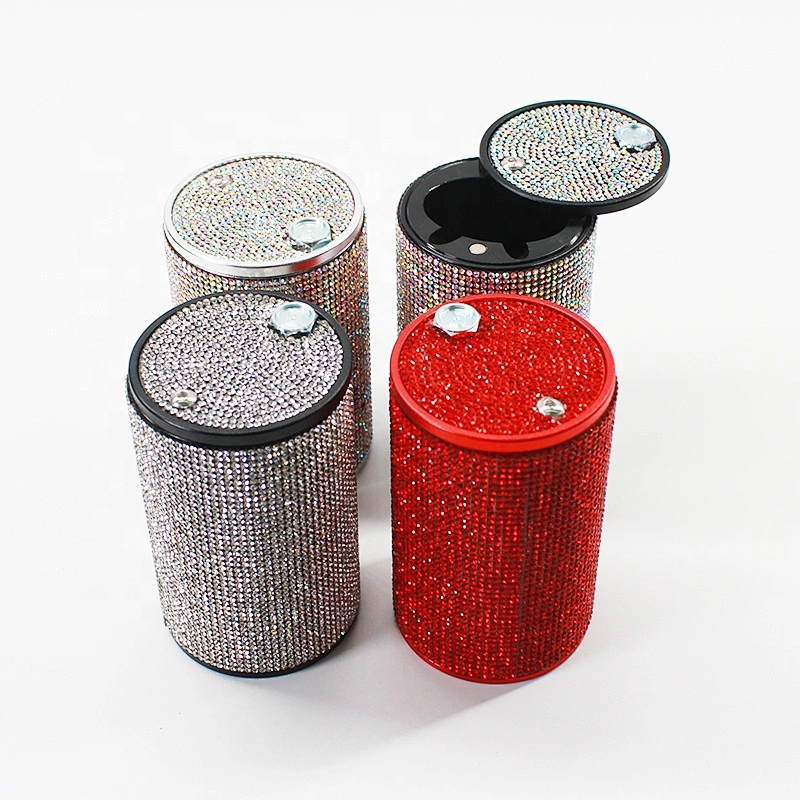 custom luxury crystal rhinestones portable bling car accessories diamond car ashtray
