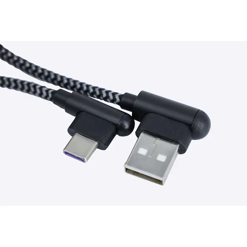 USB2.0 A to Type c cable 90 degree band head