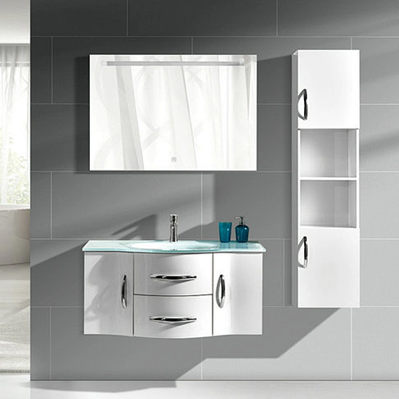 PV2013 1000*530mm bathroom cabinet with glass basin