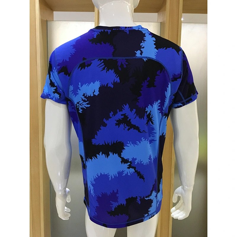 Men's high quality nylon spandex printing yoga gym top