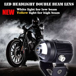 High Brightness DC12-24V motor 15w led headlight dual color for motorcycle